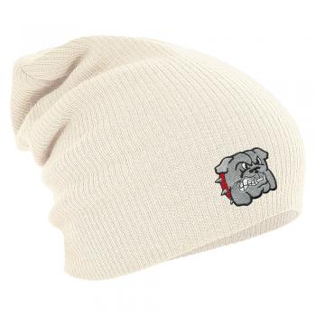 Longbeanie Slouch-Beanie Mütze Hund Bulldogge grau 54105