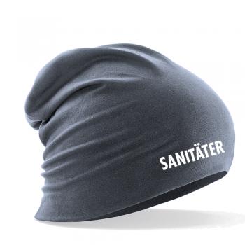 Longbeanie Slouch-Beanie Sommerbeanie mit Textildruck - SANITÄTER - 54449