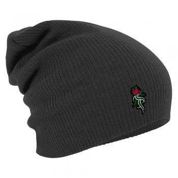 Longbeanie Slouch-Beanie Mütze Blume Pflanze Rose 54474