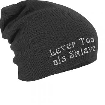Longbeanie Slouch-Beanie Mütze Lever Tod als Sklave 54516