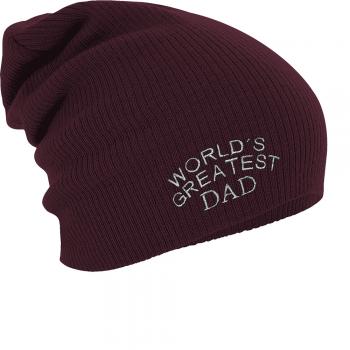 Longbeanie Slouch-Beanie Mütze Worlds greatest Dad 54518