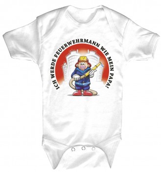 Babystrampler mit Print - Ich werde Feuerwehrmann - 08313 - 12-18 Monate