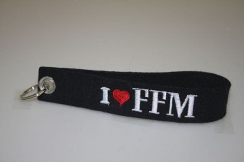 Filz-Schlüsselanhänger mit Stick I love FFM Gr. ca. 17x3cm 14313 schwarz