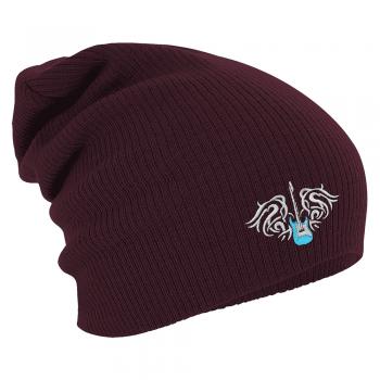 Longbeanie Slouch-Beanie Mütze Gitarre Tattoo 55160