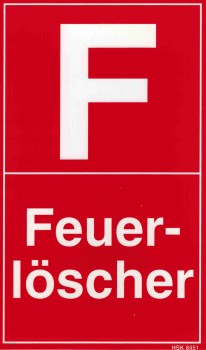 Hinweisschild  - F - FEUERLÖSCHER - Gr. 25 x 15 cm - 308451