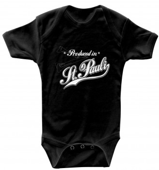 Babystrampler Body mit Print - Produced in St. Pauli - 08491 schwarz - 12-18 Monate