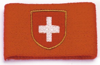 Pulswärmer - Schweiz - 56507/2 - Frottee Schweißband rot
