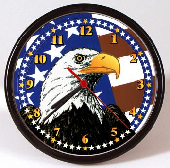 Wanduhr - Uhr - Clock - batteriebetrieben - Eagle - Adler - USA - Größe ca. 25 cm - 58883