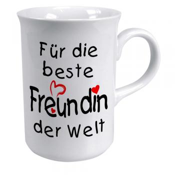 Tasse mit Print für die beste Freundin weiss 57287