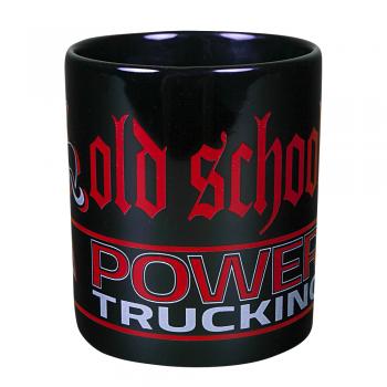 Kaffeetasse mit Print Trucker old school power trucking 57315 schwarz