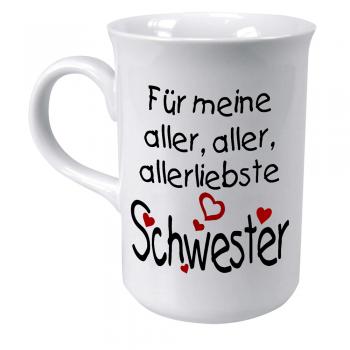 Tasse mit Print für die beste Schwester weiss 57418