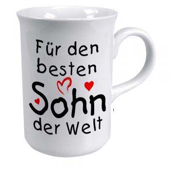Tasse mit Print für den besten Sohn weiss 57586