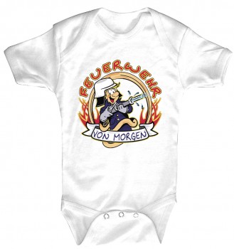 Babystrampler mit Print - Feuerwehr von morgen - 08322 weiß - 12-18 Monate