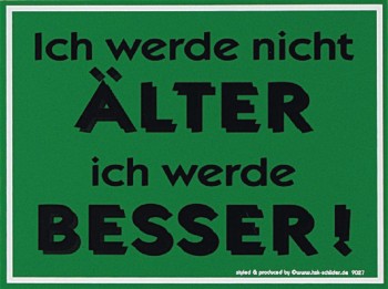 Witziges Schild - Ich werde nicht älter ich werde.. - 309027 - Gr. 20 x 15 cm - Spruch Alter