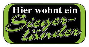 Türschild - Kunststofffschild - Hier wohnt ein Siegerländer - 303239 Gr. ca. 14,5 x 7,5cm