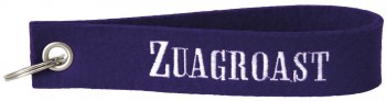 Filz-Schlüsselanhänger mit Stick Zuagroast Gr. ca. 17x3cm Lila - 14197-1