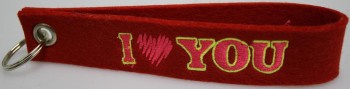 Filz-Schlüsselanhänger mit Stick I love You Gr. ca. 17x3cm 14338 rot