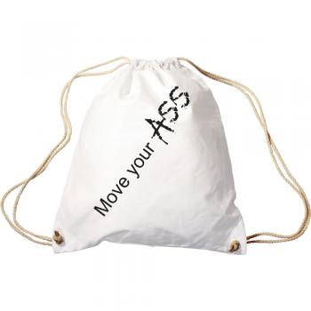 Trend-Bag mit Aufdruck - Move your Ass... -  65003 - Turnbeutel Sporttasche Rucksack