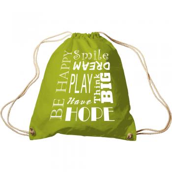 Trend-Bag mit Aufdruck  - Be Happy - 65027 - Turnbeutel Sporttasche Rucksack