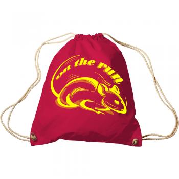 Trend-Bag mit Aufdruck - Mouse on the Run - 65048 - Turnbeutel Sporttasche Rucksack