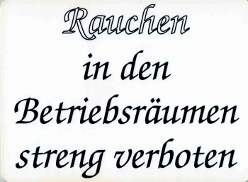 Verbotsschild - RAUCHEN in den Betriebsräumen verboten - 308552 - 27cm x 20 cm
