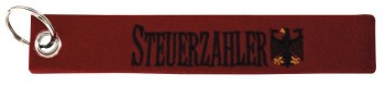 Filz-Schlüsselanhänger mit Stick STEUERZAHLER Gr. ca. 17x3cm 14135 Keyholder rot