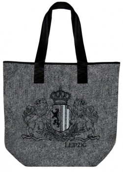 Filztasche mit Stickerei - WAPPEN LEIPZIG - 26025 - Tasche Umhängetasche Shopper