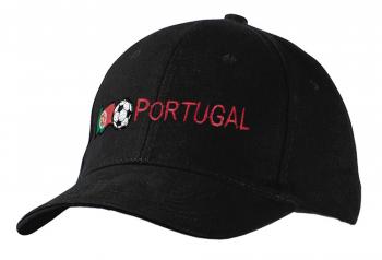 Baumwollcap mit Einstickung - Flagge Fußball Portugal - 67133 schwarz