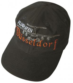 Baseballcap mit Einstickung - Flughafen Düsseldorf Airbus - 68038 schwarz