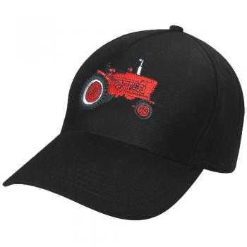 Kinder Baseballcap mit Einstickung - roter Bulldog Traktor - 69110 schwarz
