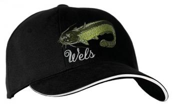 Baseballcap mit Einstickung - Fisch Wels - 68231 schwarz