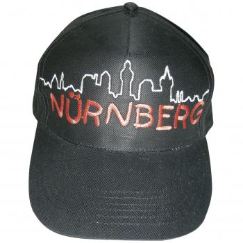 Baseballcap mit Einstickung - Nürnberg Silhouette rot - 68836 schwarz