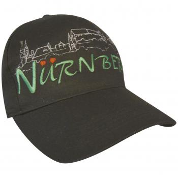 Baseballcap mit Einstickung - Nürnberg grün Silhouette - 68837 schwarz