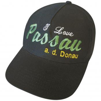 Baseballcap mit Einstickung - I love Passau an der Donau - 68839 schwarz