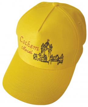 Baseballcap mit Einstickung - Burg Cochem Mosel - 68883 gelb