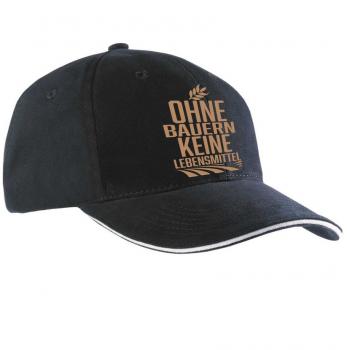 Baseballcap mit Print - OHNE Bauern keine Lebensmittel - 69036 schwarz