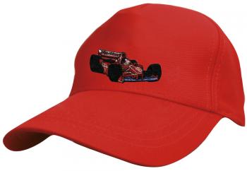 Kinder Baseballcap mit Stickmotiv - F1 Rennwagen - versch. Farben - 69126 rot