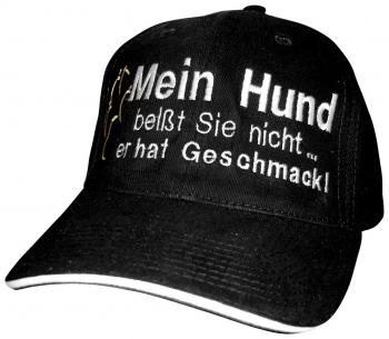 Baseballcap - Mein Hund beißt Sie nicht..er hat Geschmack - 69723 schwarz