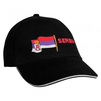 Baseballcap mit Einstickung Fahne Flagge Serbia Serbien 69990 in versch. Farben
