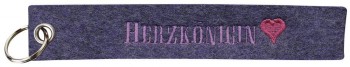 Filz-Schlüsselanhänger mit Stick HERZKÖNIGIN Gr. ca. 17x3cm 14083 Keyholder lil
