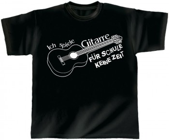 T-Shirt unisex mit Aufdruck - Ich spiele Gitarre - für Schule keine Zeit - 10660 - Gr. XXL