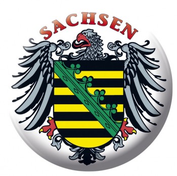 Magnetbutton Emblem Button - Wappen SACHSEN - 16236 Gr. ca. 5,7 cm