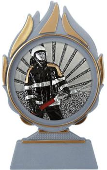 Kunstoffständer mit Feuerwehr- Emblem/ Pokal mit Feuerwehr- Emblem ca. 9 x 15cm - 70051