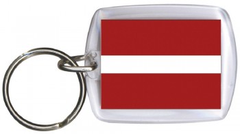 PLEXIGLAS-Schlüsselanhänger mit Nationalflagge - LETTLAND - Gr. ca. 4cm x 6cm (81091) Länderflagge - Schlüsselbund Keyholder
