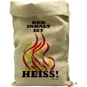 Jutesack mit Aufdruck - Feuerwehr - Der Inhalt ist Heiss - 70515 Gr. ca. 56cm x 136cm