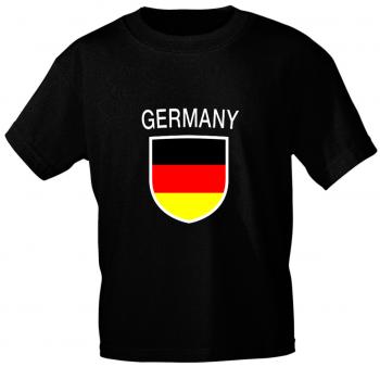 Kinder T-Shirt mit Print - Germany - 73040 versch. Farben zur Wahl - schwarz - Gr. 110-116
