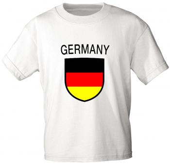 Kinder T-Shirt mit Print - Germany - 73040 versch. Farben zur Wahl - weiß - Gr. 152-164