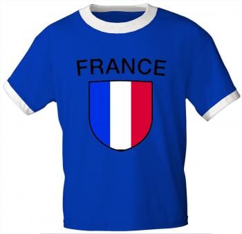 T-Shirt mit Print Flagge Fahne France Frankreich 73351 royalblau Gr. XL
