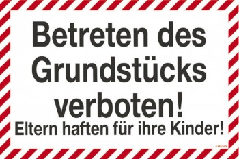 Verbotsschild - Betreten Grundstück verboten - 308632 - Gr. ca. 30 x 20cm