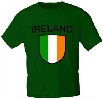 T-Shirt mit Print Fahne Flagge Irland Ireland 76399 dunkelgrün Gr. L